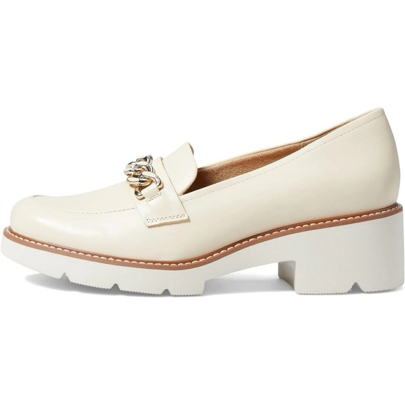 NEW Naturalizer Women Desi Chain Platform Lug Sole Heeled Loafer Taupe 11 W Wide - Picture 5 of 17